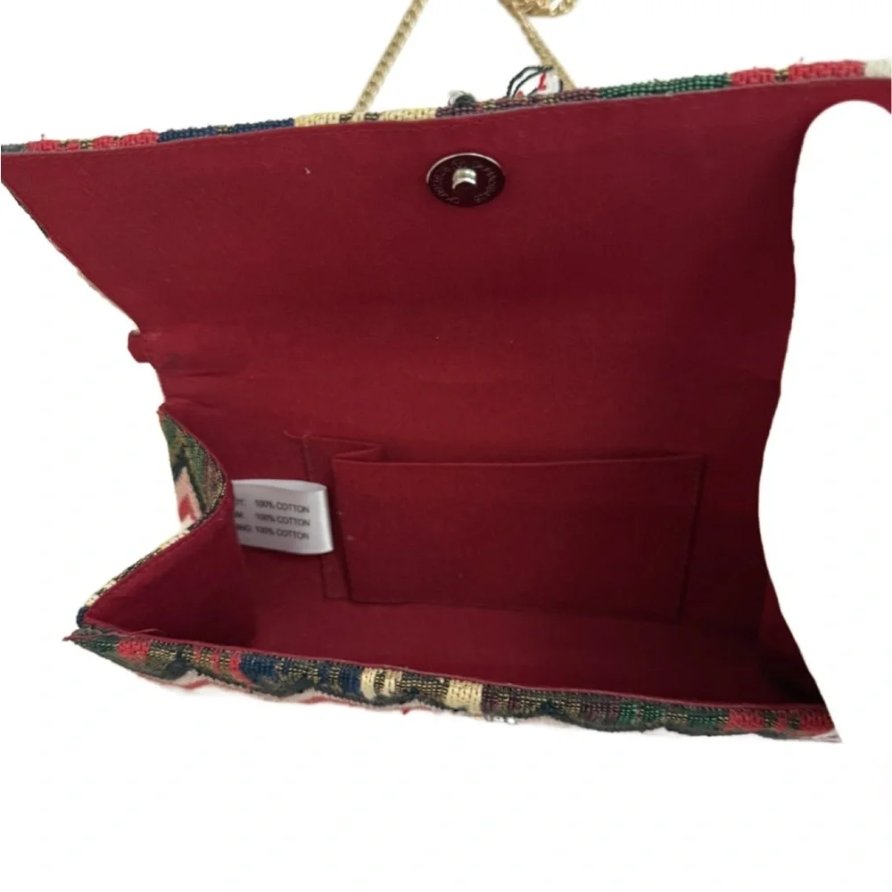 Southwestern Patterned Clutch/Crossbody with Tassel